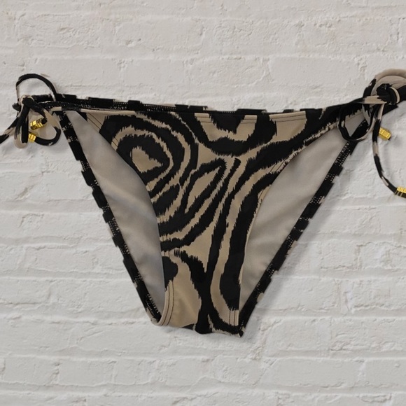 Brette Sandler brown black tiger print string bikini bottom - Picture 1 of 5